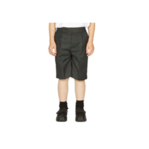 Boys Half Elastic Pull-On Shorts-Grey/Black