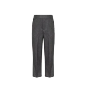 Boys Half Elastic Pull On Trousers - Grey & Black