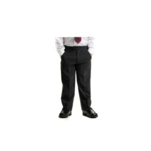 Boys Half Elastic Zip Clips Trousers- Grey/Black