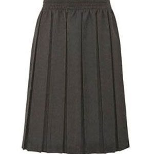 Girls Grey Box Pleated Skirt