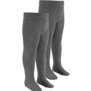 Girls Grey Tights 2 Pairs
