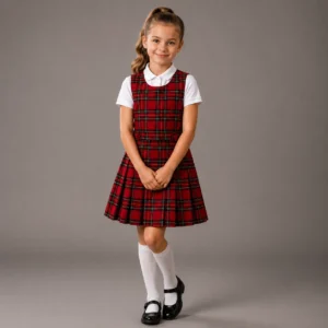 Eatock Red Tartan Pinafore