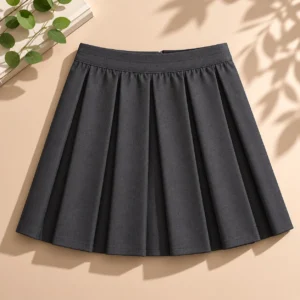 Girls Box Pleated Skirts- Grey, Black or Navy