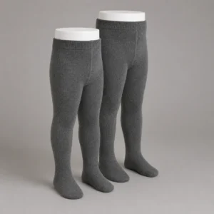 Girls Grey Tights 2 Pairs