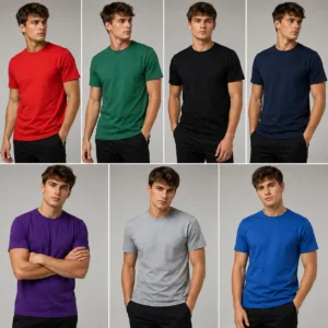 Plain Crew Neck T-Shirts - Adult (Colours) Twin Pack