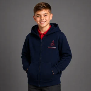 St. Bartholomew's Church of England Primary School navy full zip hoodie with embroidered school logo