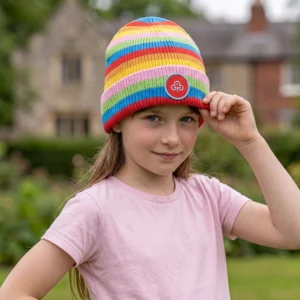Rainbows uniform striped beanie